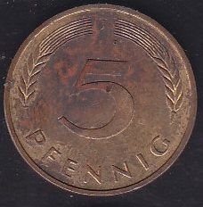 Almanya 5 Pfennig 1991 J