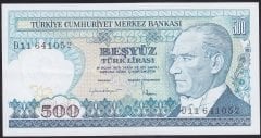 7.Emisyon 2.Tertip 500 Lira D11 641052 Ççt Çilaltı