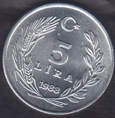 1988 YILI 5 LİRA ÇİLALTI ÇİL