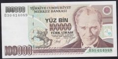 7.EMİSYON 1.TERTİP 100000 LİRA B30 614089 ÇİLALTI ÇİL