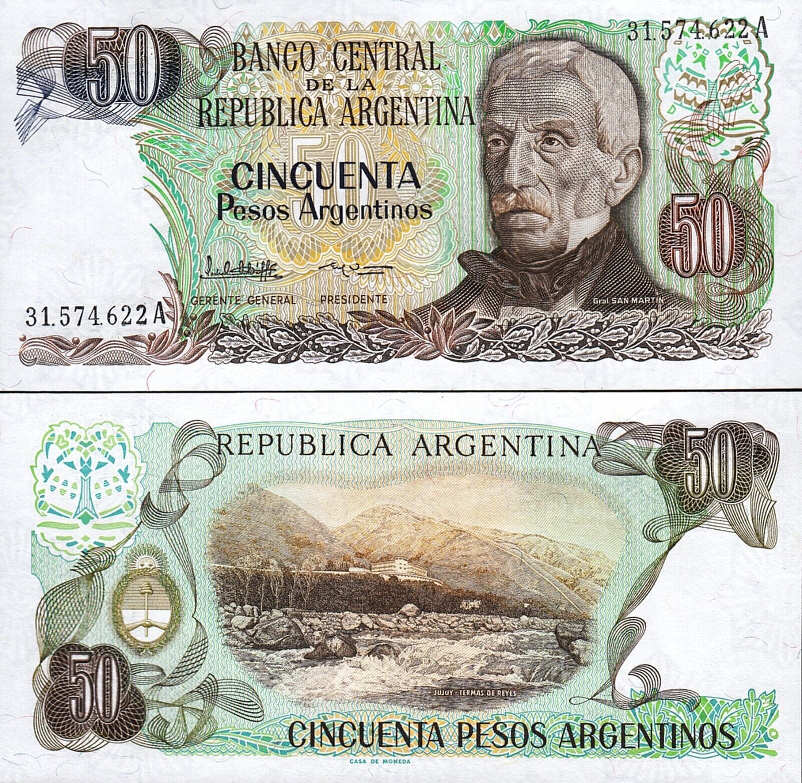 Arjantin 50 Pesos 1983 Çil Pick 314a