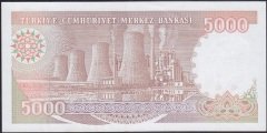 7.Emisyon 4.Tertip 5000 Lira H56 734625 Çilaltı