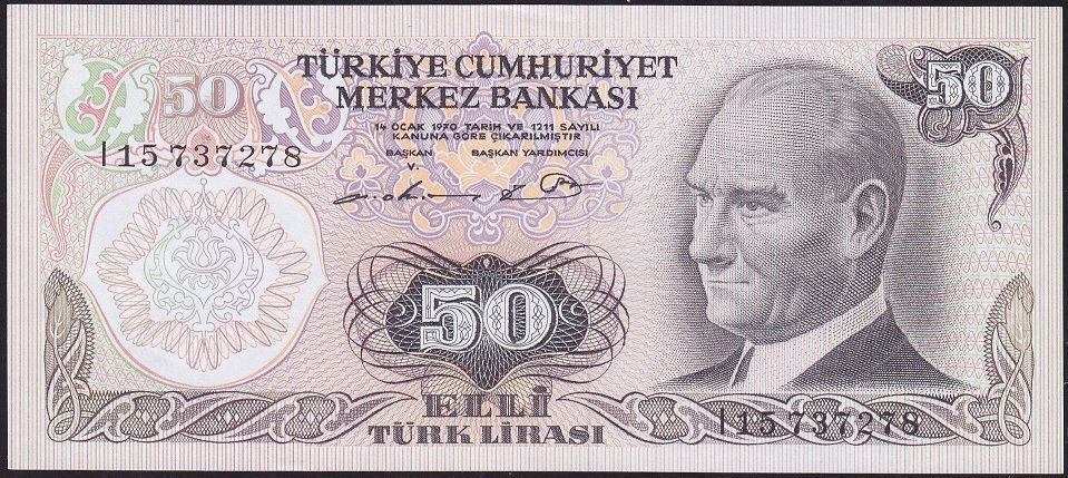 6.Emisyon 1.Tertip 50 Lira I15 737278 Çilaltı
