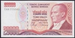 7.EMİSYON 1.TERTİP 20000 LİRA E68 775561 ÇİL