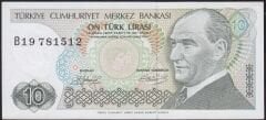 7.Emisyon 1.Tertip 10 Lira B19 781512 Çil