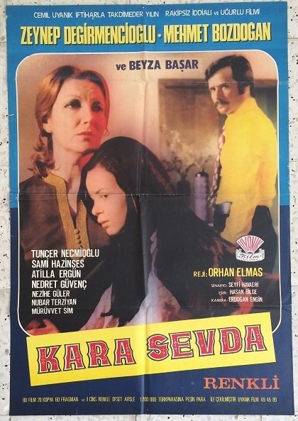 ZEYNEP DEĞİRMENCİOĞLU - MEHMET BOZDOĞAN - KARA SEVDA - FİLM AFİŞİ eski para mezat