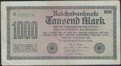Almanya 1000 Mark 1922 Çok Çok Temiz +