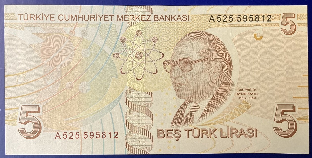 9.Emisyon 1.Tertip 5 Lira A525 595812 Çilaltı Çil