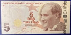 9.Emisyon 1.Tertip 5 Lira A525 595812 Çilaltı Çil
