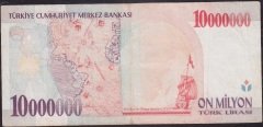 7.Emisyon 10 000 000 Lira B83 121753 Çok Temiz