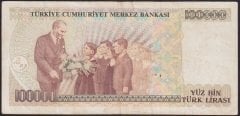 7.EMİSYON 1.TERTİP 100000 LİRA A64 342683 TEMİZ