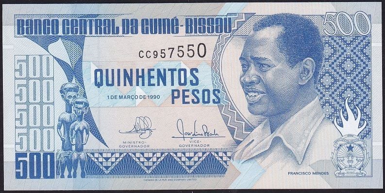 Guine Bissau 500 Pesos 1990 Çil Pick 12