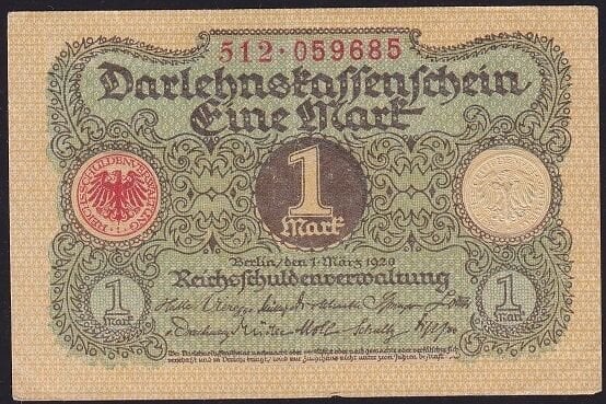 Almanya 1 Mark 1920 Çilaltı