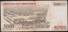 7.Emisyon 5 000 000 Lira C69 206902 Çok Temiz