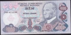 6.Emisyon 2.Tertip 1000 Lira C80 871146 Çok Çok Temiz+