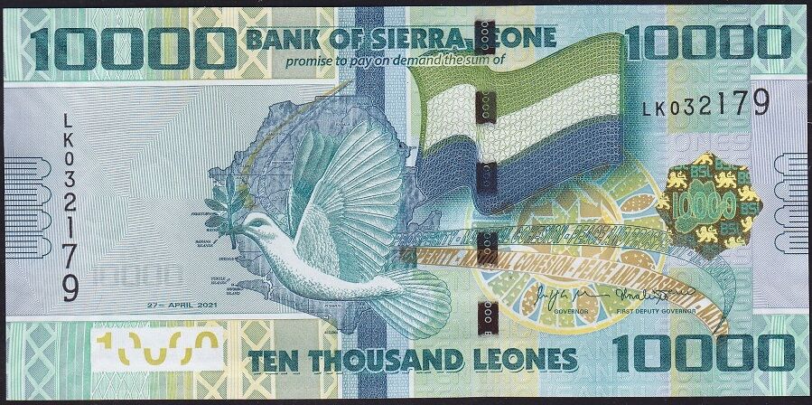 Sierra Leone 10000 Leones 2021 Çil Pick 33f