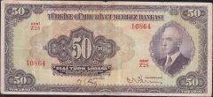3.Emisyon 1.Tertip 50 Lira Z'25 10864 Temiz