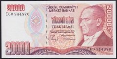 7.EMİSYON 1.TERTİP 20000 LİRA E60 944870 ÇİL