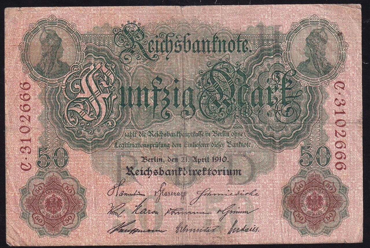 Almanya 50 Mark 1910 Çok Temiz