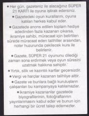 Süper 21 Kazı Kazan Kartı Maça Papaz