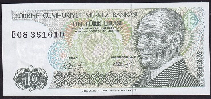 7.Emisyon 1.Tertip 10 Lira B08 361610 Çilaltı Çil