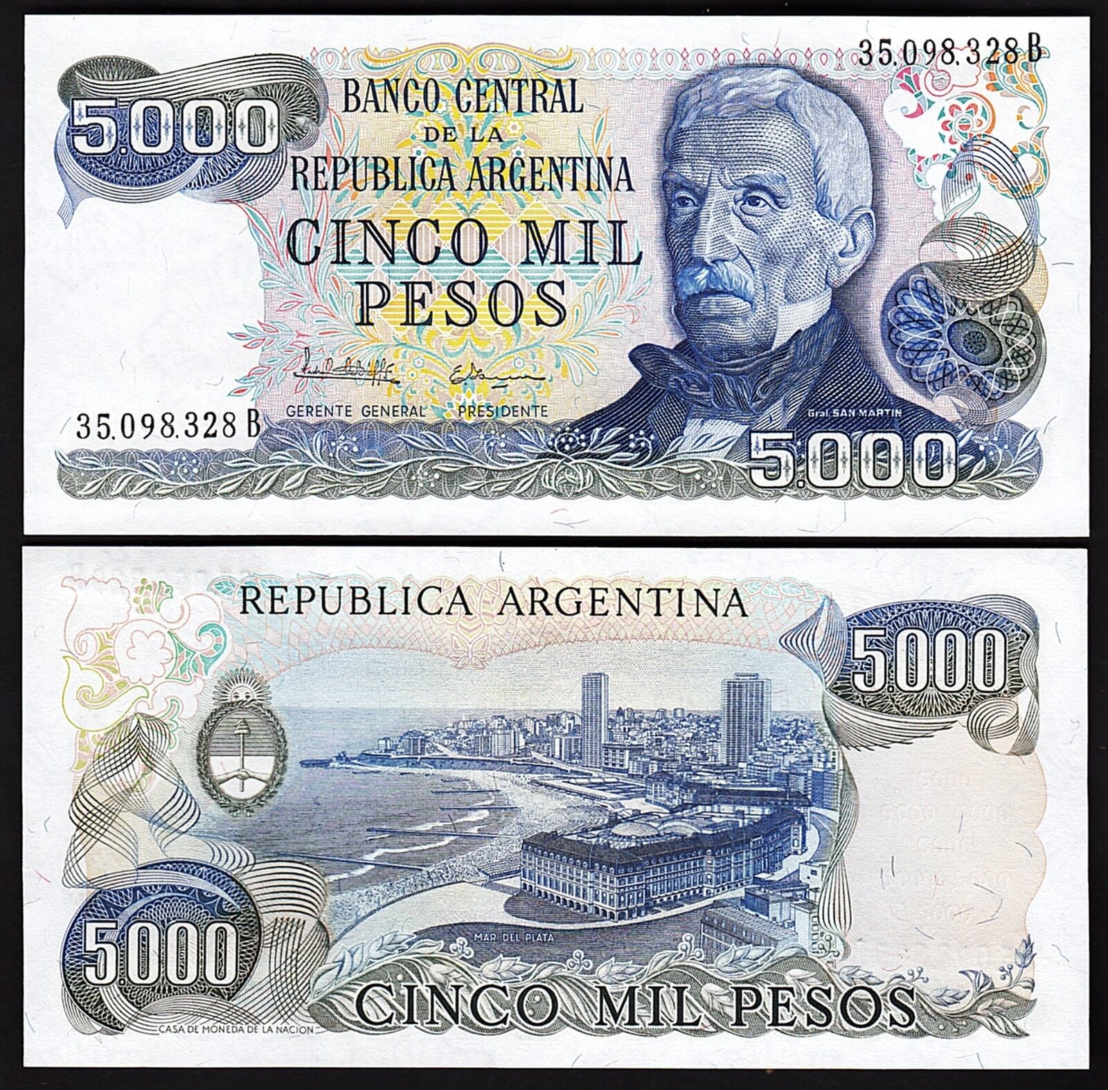 Arjantin 5000 Pesos 1977 Çil Pick 305b(1)