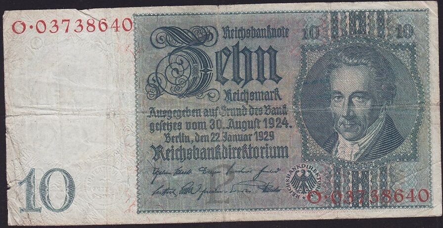 Almanya 10 Mark 1929 Temiz
