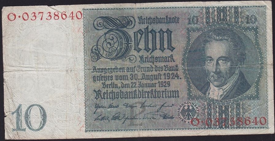 Almanya 10 Mark 1929 Temiz