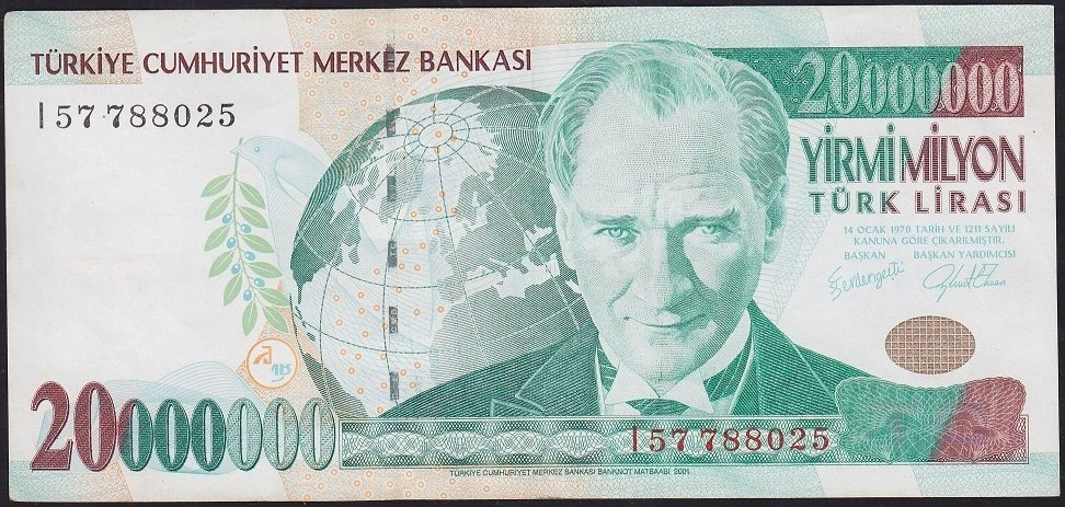 7.Emisyon 20 000 000 Lira I57 788025 Çok Çok Temiz