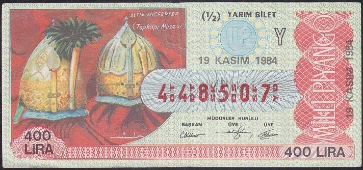 1984 19 Kasım Yarım Bilet - Y Serisi