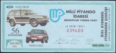 MİLLİ PİYANGO MENSUPLARI ÖZEL OTOMOBİL PİYANGOSU 1997