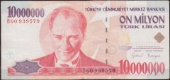 7.Emisyon 10 000 000 Lira B60 939579 Çok Temiz
