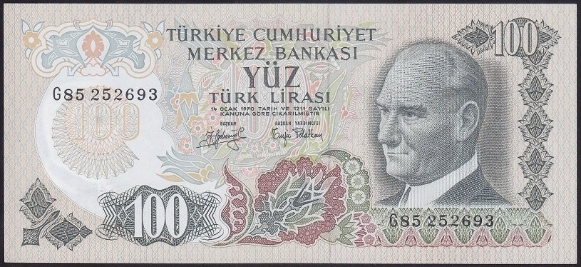6.EMİSYON 2.TERTİP 100 LİRA G85 252693 ÇİLALTI