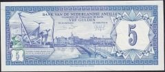 HOLLANDA ANTİLLLERİ 5 GULDEN 1984 ÇİL eski para alan yerler