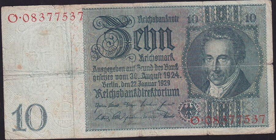 Almanya 10 Mark 1929 Temiz