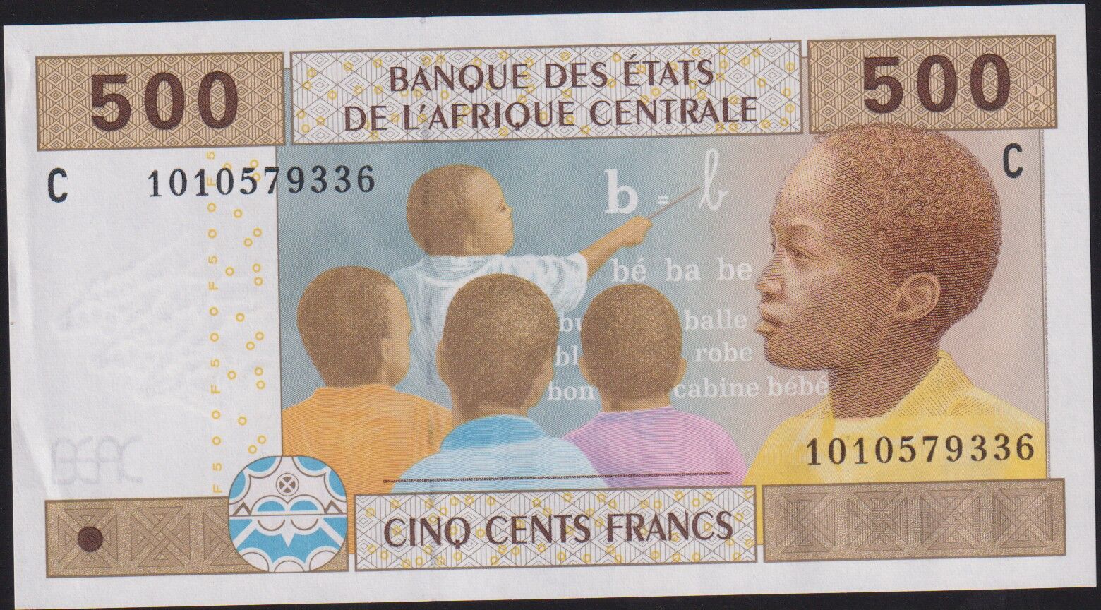 Central African States 500 Frank 2002 Çilaltı Çil ( C ) Pick 606C Çad