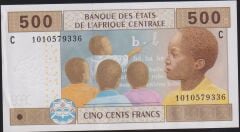 Central African States 500 Frank 2002 Çilaltı Çil ( C ) Pick 606C Çad