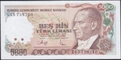 7.Emisyon 4.Tertip 5000 Lira G45 738210 Ççt Çilaltı