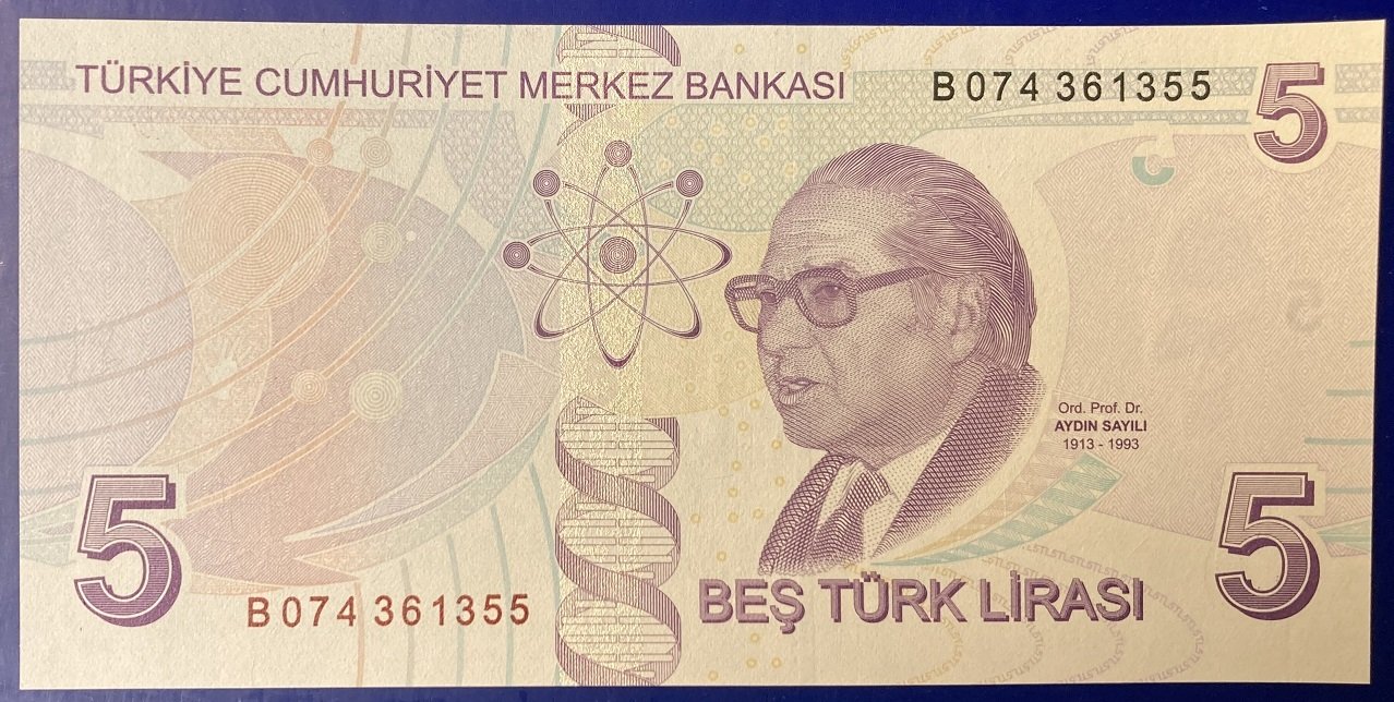 9.Emisyon 2.Tertip 5 Lira B074 361355 Çil