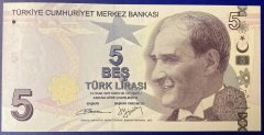 9.Emisyon 2.Tertip 5 Lira B074 361355 Çil