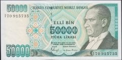 7.Emisyon 1.Tertip 50000 Lira I70 915735 Çilaltı Çil
