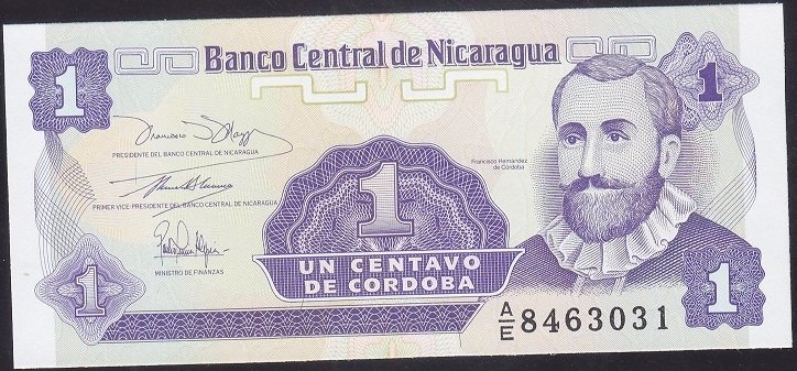 Nikaragua 1 Centavo 1991 Çil Pick 167