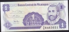 Nikaragua 1 Centavo 1991 Çil Pick 167