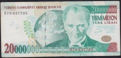 7.EMİSYON 20 000 000 LİRA B79 637795 ÇOK TEMİZ