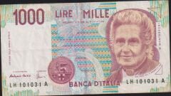 İtalya 1000 Lire 1990 Çok Temiz+