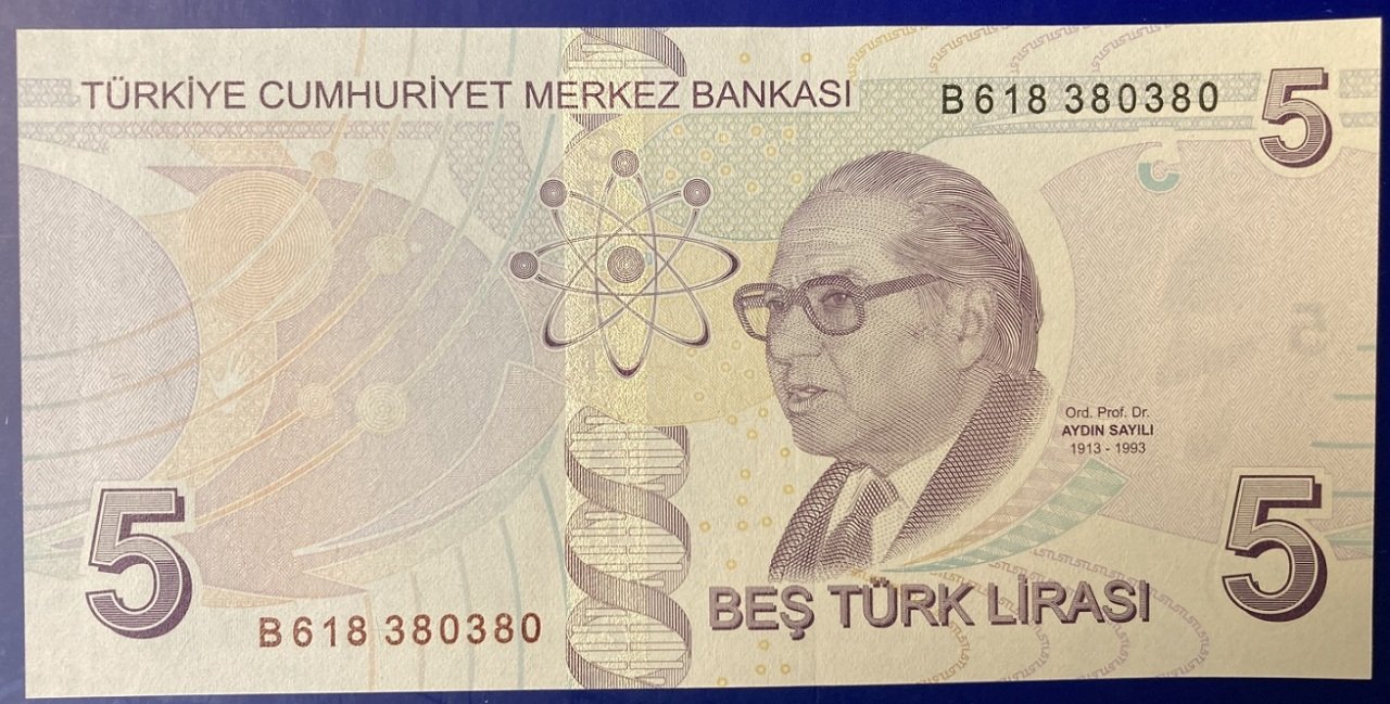 9.Emisyon 2.Tertip 5 Lira B618 380 380 Çilaltı Çil Tekrarlayan Numara
