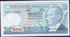 7.Emisyon 2.Tertip 500 Lira C53 920506 Çil