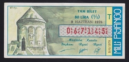 1978 9 HAZİRAN TAM BİLET