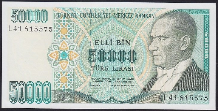 7.EMİSYON 2.TERTİP 50000 LİRA L41 815575 ÇİL
