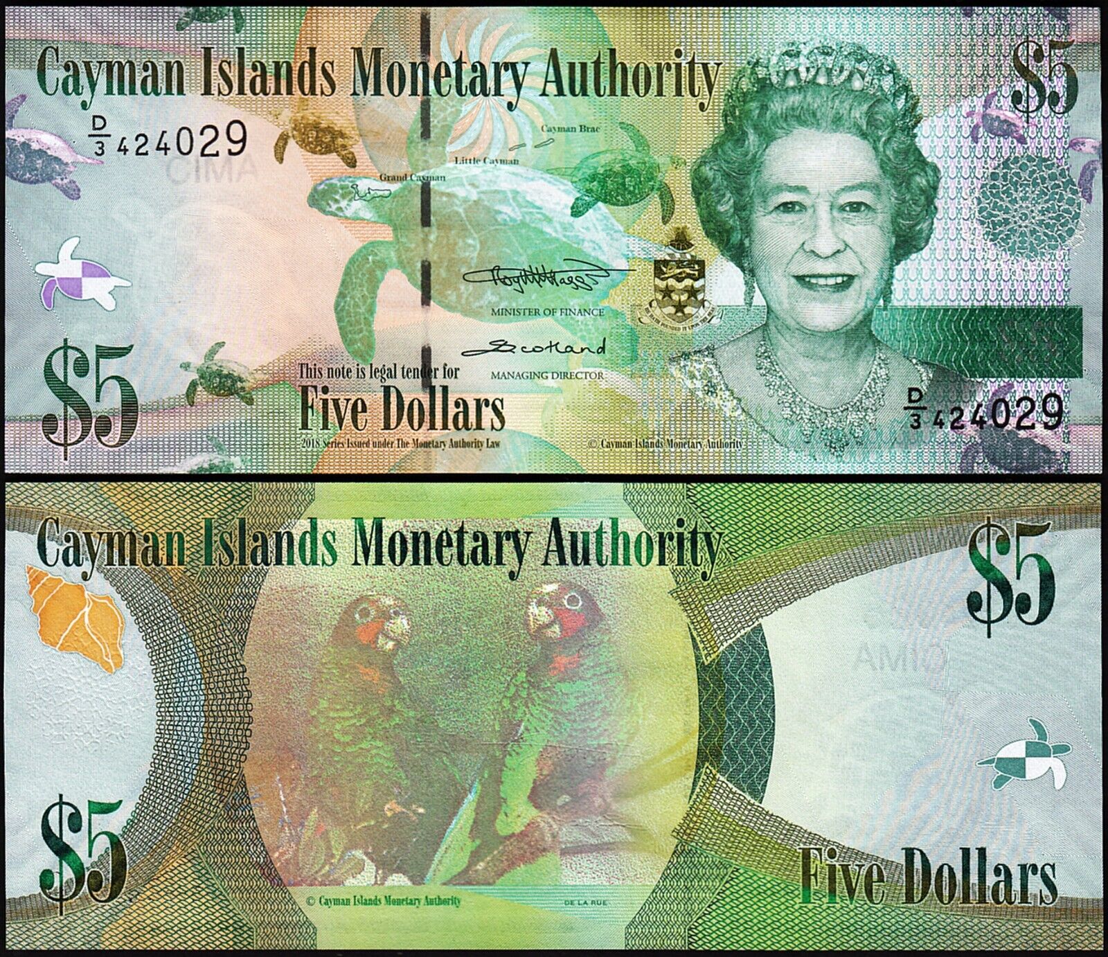 Cayman Islands 5 Dolar 2018 Çil Pick 39c